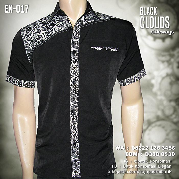 SERAGAM BATIK PRIA  Black Clouds EX 017 Baju  Batik Modern Seragam Batik