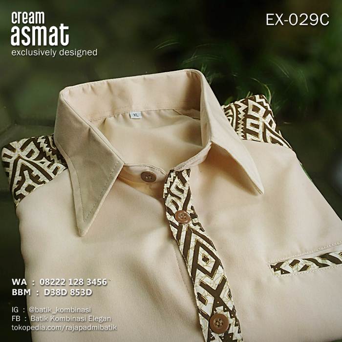  Batik  Seragam Warna  KREM Cream  Asmat EX 029C Batik  